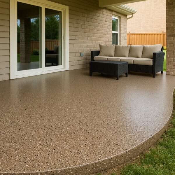 Modern patio epoxy flooring combining durability and contemporary style by Epoxy Flooring Guys Perth.