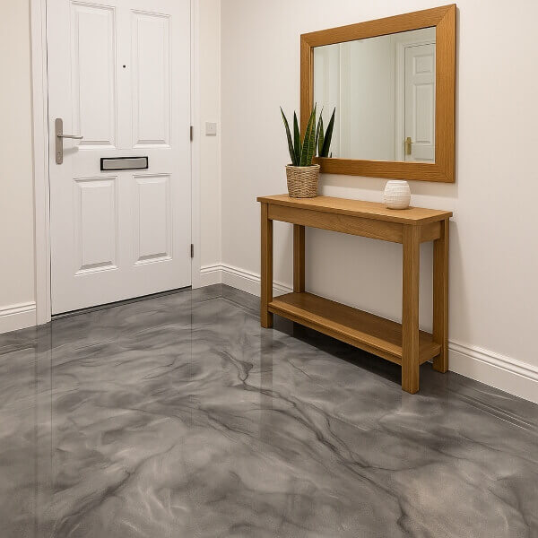 Seamless home entryway epoxy flooring in Perth offering a durable, clean surface by Epoxy Flooring Guys Perth.